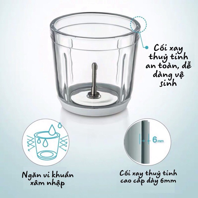 Máy Xay Ăn Dặm Bear B02R1 0,6L Xay Thịt, Xay Cá, Máy Xay Thực Phẩm Đa Năng Có Thể Xay Đá