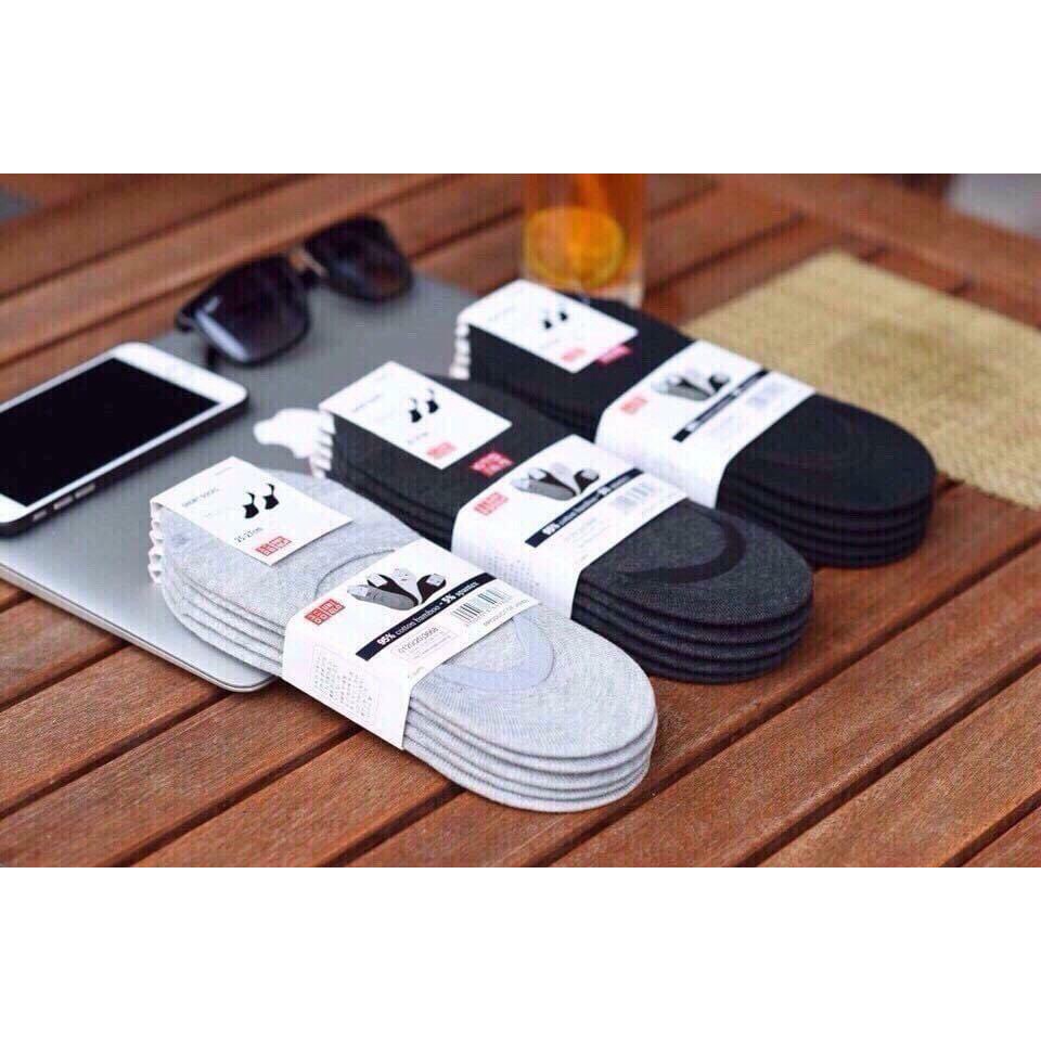 Combo 5 Đôi Tất Lười Nam Chống Trượt Gót Chân, Tất Nam Mang Giày Lười Vải Cotton Mềm Mại Thoáng Mát - TAT-LUOI-02