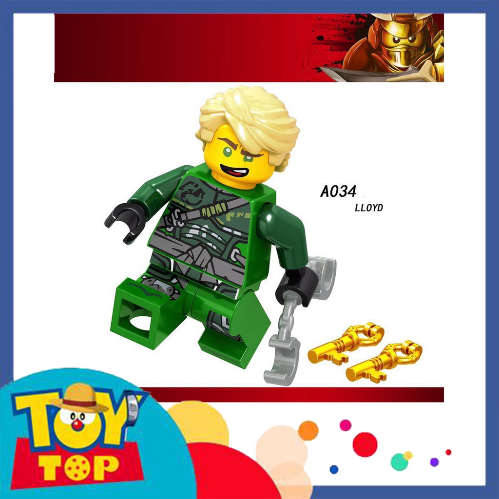 [Một con] Đồ chơi ghép Ninja : Minifigure Ninjago các nhân vật Master Golden dragon săn rồng hunter A033 - A040