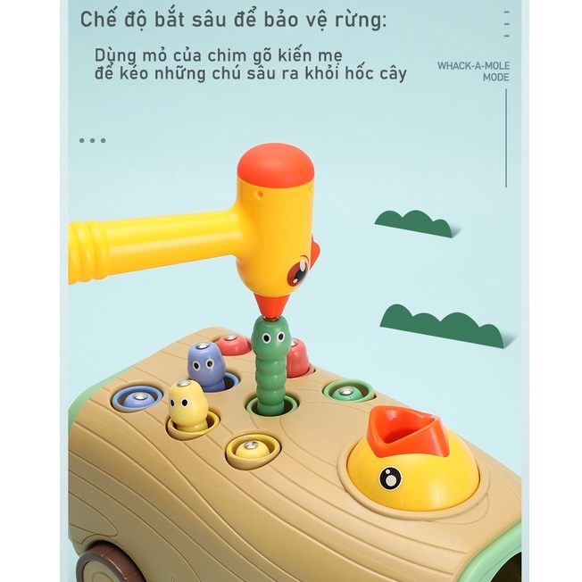 CHIM GÕ KIẾN BẮT SÂU  – Bản nâng cấp có nhạc - Đồ chơi GIÁO DỤC SỚM, phát triển kỹ năng, trí tuệ cho bé từ 1t
