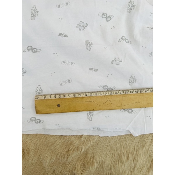 Vải thun cotton sơ sinh 2c hoạ tiết động vật