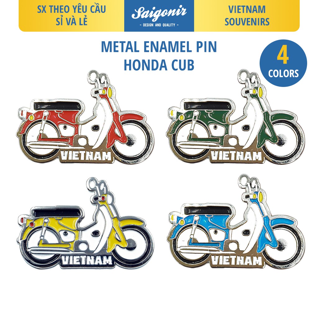 Pin Cài Áo Xe Cub Saigonir-Huy Hiệu-Ghim Cài Áo, Mũ, Balo, Túi Xách-Enamel Pin-Vietnam Souvenir-Quà Lưu Niệm Việt Nam