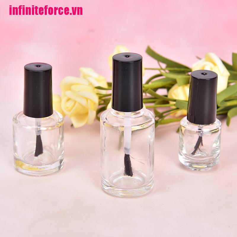(Hàng Mới Về) Lọ Thủy Tinh Rỗng Chiết Xuất Dầu Sơn Móng Tay 5 / 10 / 15Ml Kèm Cọ Tiện Dụng