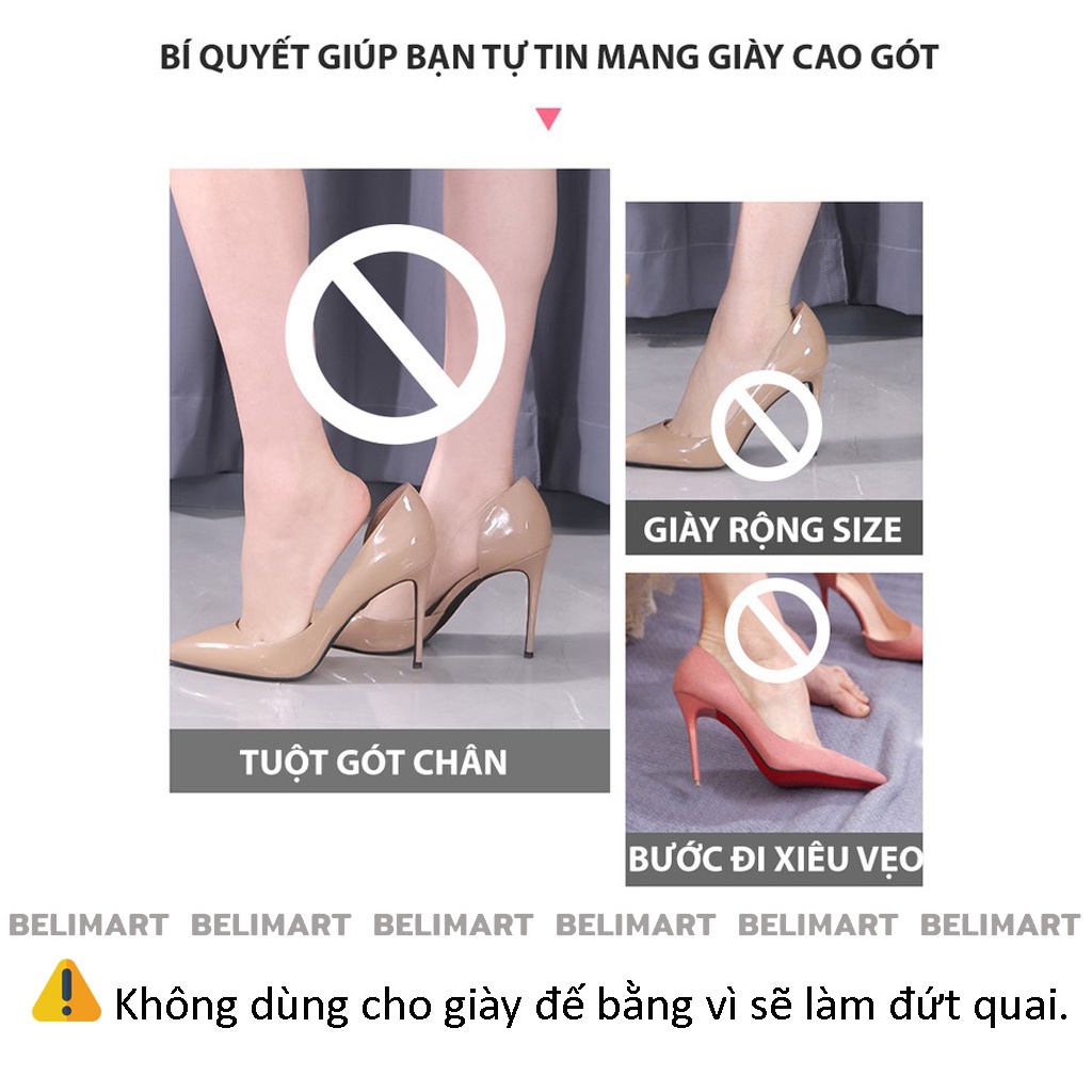 Quai giày cao gót bằng silicon trong suốt giúp giữ và ôm chân, chống tuột gót khi mang giày Beli PK39 PK51 PK143