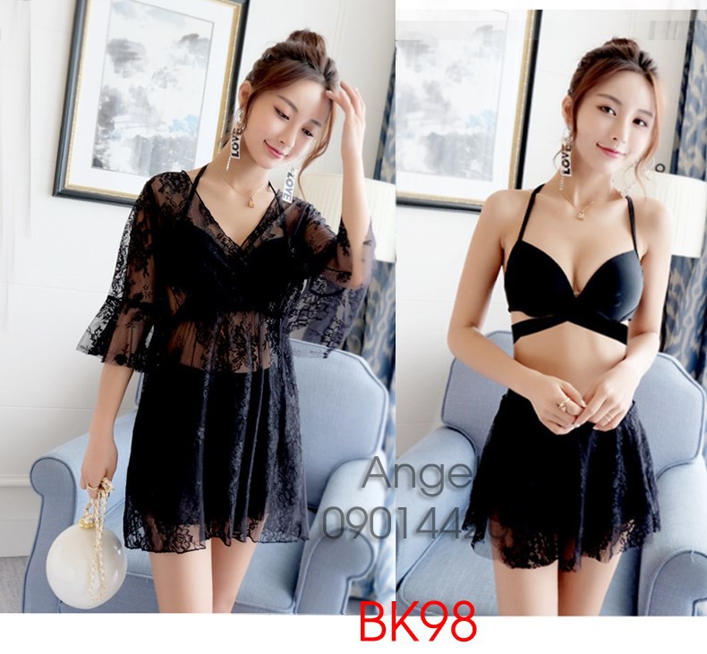 Set bikini kèm áo ren