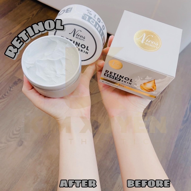 KEM BODY RETINOL NICOS 200 GRAM CHÍNH HÃNG DƯỠNG TRẮNG DA