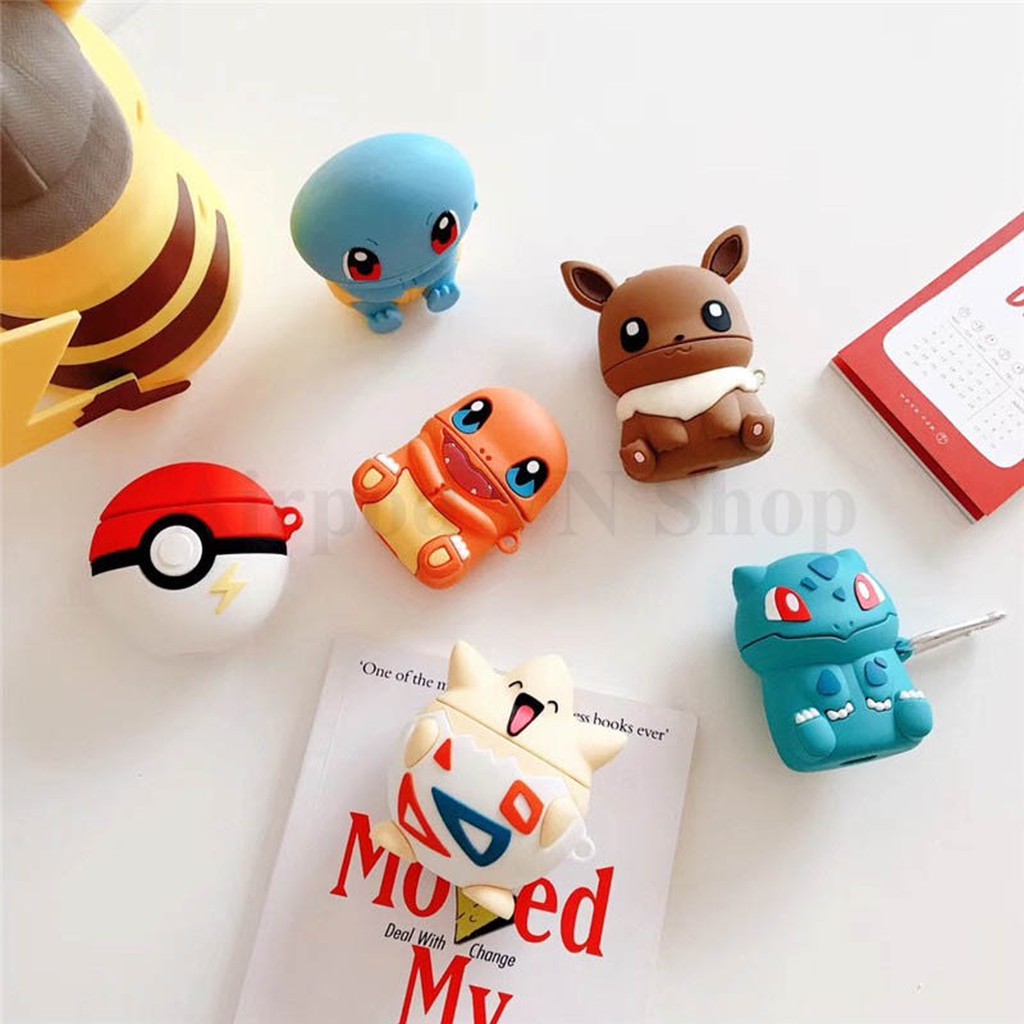 Ốp airpod/case airpod/bao airpod 1 và 2, tai nghe bluetooth i11,i12, i100, i200, i9s... Pokemon hình đẹp cao cấp