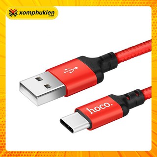 Cáp sạc nhanh Hoco x14 đầu Type C 2M vỏ bọc dây dù chống rối dành cho Samsung Galaxy s8, Xiaomi Mi6 Mi5