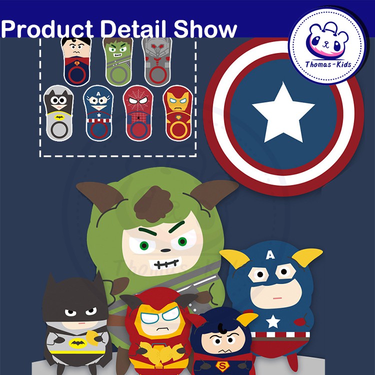 Vớ 100% Cotton Thoáng Khí In Họa Tiết Hoạt Hình Marvel Avengers Superman Dành Cho Trẻ Em 1-9 Tuổi