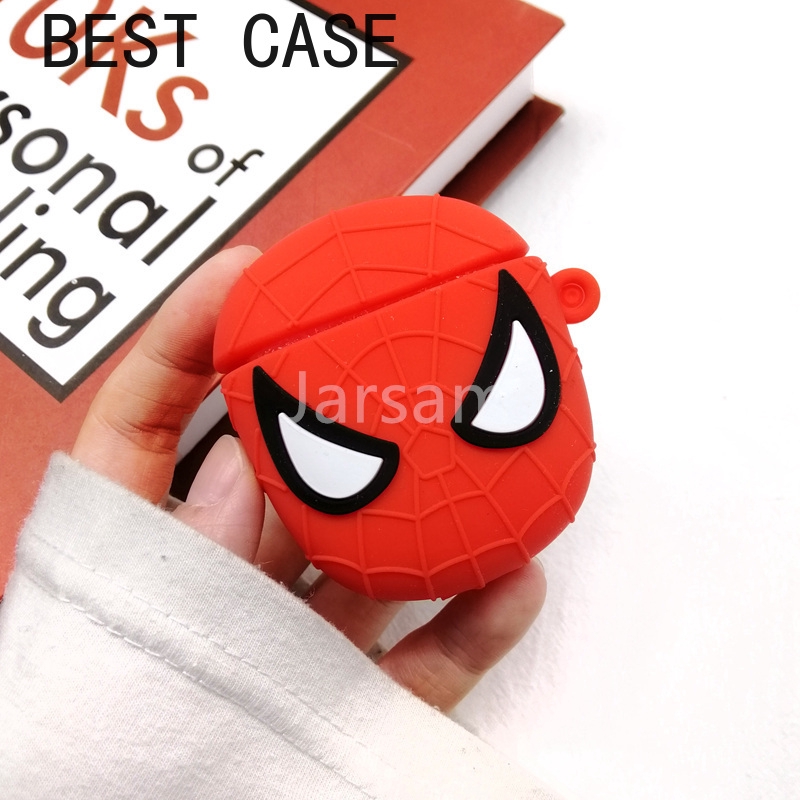 Vỏ bảo vệ hộp sạc tai nghe bằng silicon họa tiết hoạt hình 3D dễ thương thích hợp cho Airpods 2