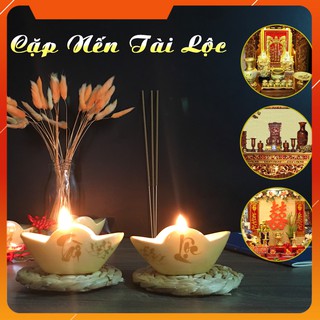Nến cốc thờ cúng 😍FREESHIP😍 phong thủy cầu tài lộc trang trí thắp bàn thờ thần tài bàn thờ gia tiên, cặp nến đẹp