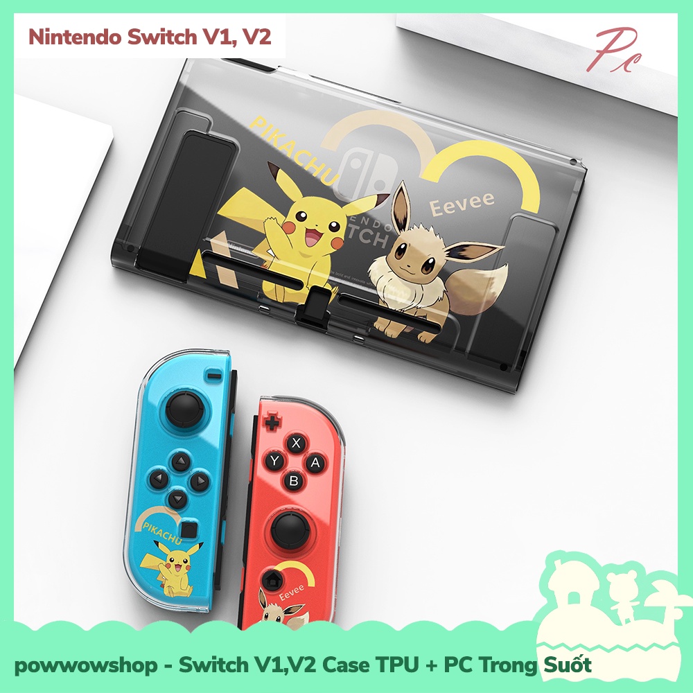 [Sẵn VN - Hỏa Tốc] Switch V1, V2 Case Ốp Máy Game TPU Dẻo + PC Nintendo Switch V1, V2 Trong Suốt Crystal Anime Game