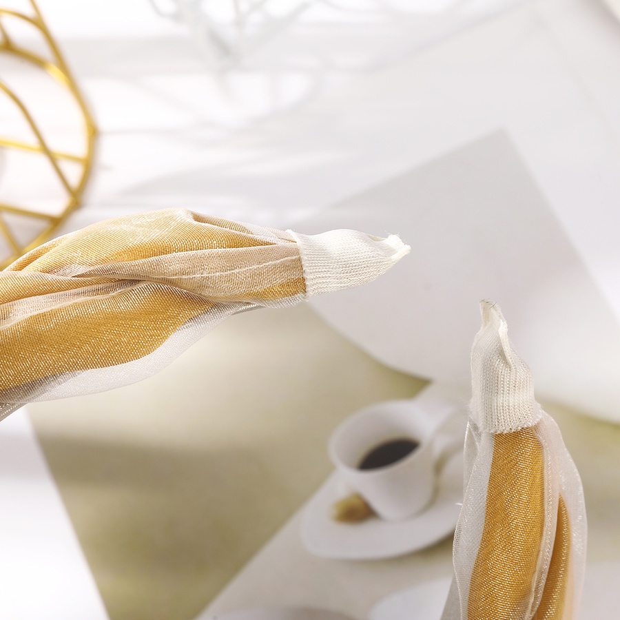 Băng Đô Cài Tóc Bản Rộng Dạng Lưới Thắt Nút Đính Ngọc Trai Phong Cách Hàn Quốc Cho Nữ