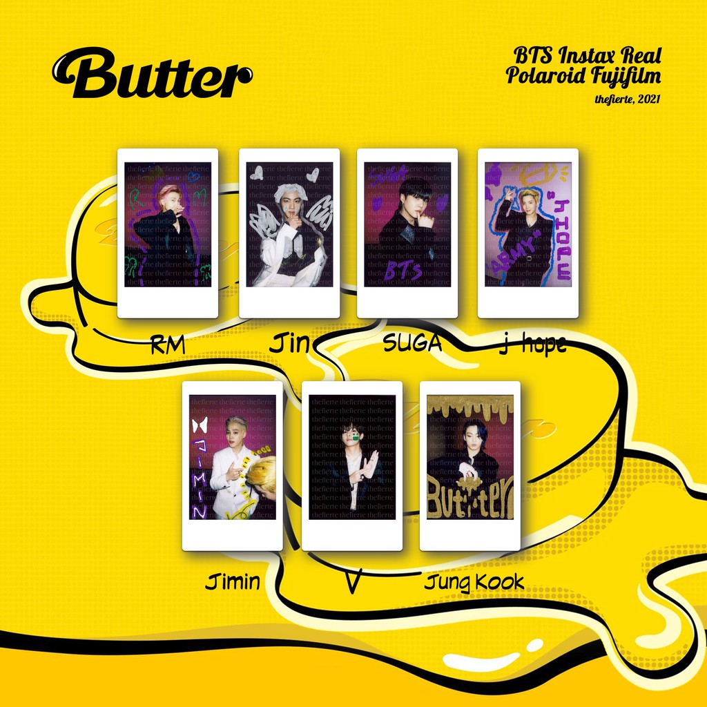 Ảnh Chụp Hình Thành Viên Nhóm Nhạc Bts Butter - Real Instax Fujifilm (RM Jin Suga J-Hope Jimin V Jungkook)