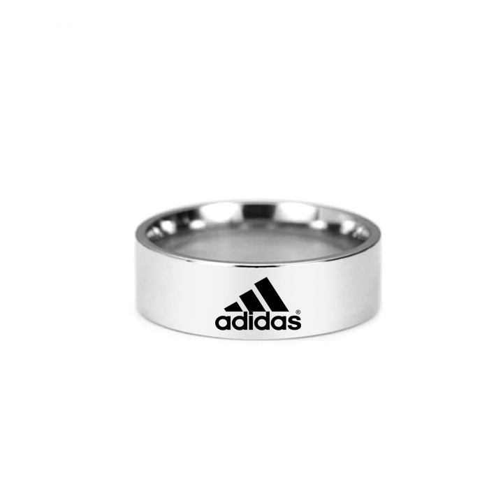 Nhẫn inox khắc Adidas bản 8mm sáng, đẹp, không đen, không gỉ - Tặng hộp đựng nhẫn xinh xắn