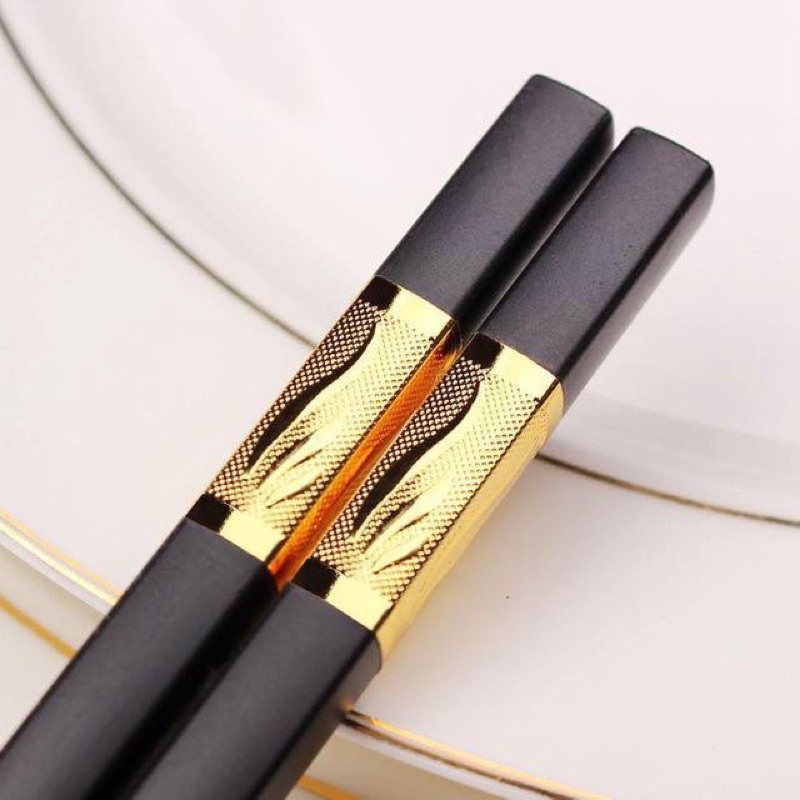 Bộ 10 đôi đũa mạ vàng kiểu Nhật cao cấp
