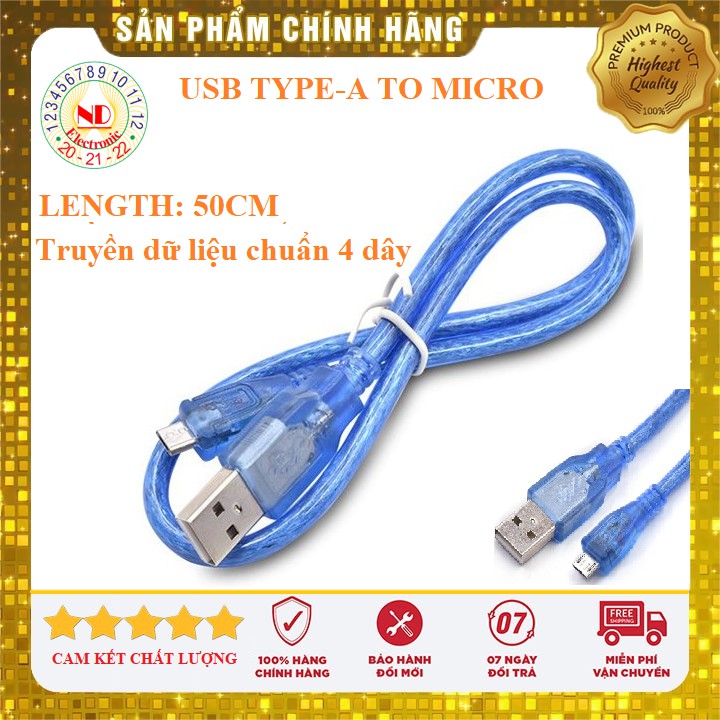 Microusb - Cáp microusb, dây nap code esp32, dây sạc điện thoại