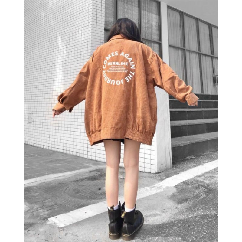Áo Khoác Nhung Gân JONEY Form Rộng Tay Dài Unisex Ulzzang (Ảnh Thật)