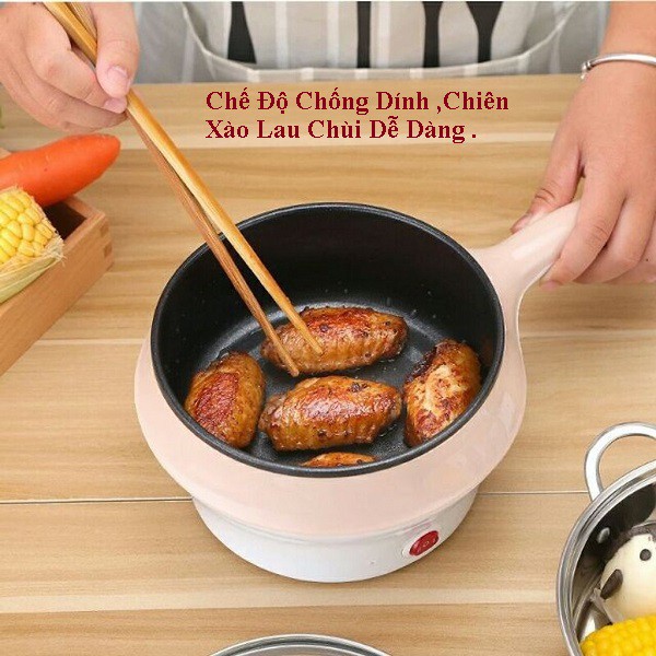 [Nồi Lẩu Đa Năng,Nồi MiNi,Tay Cầm ]Nồi Cơm Điện Mini Đa Năng Tay Cầm  - Tặng Kèm Khay Hấp