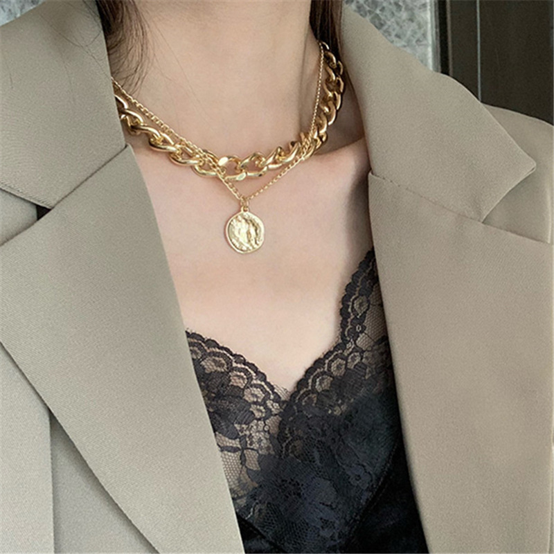 Dây chuyền choker vàng kim nhiều lớp phong cách hoài cổ thanh lịch cho nữ