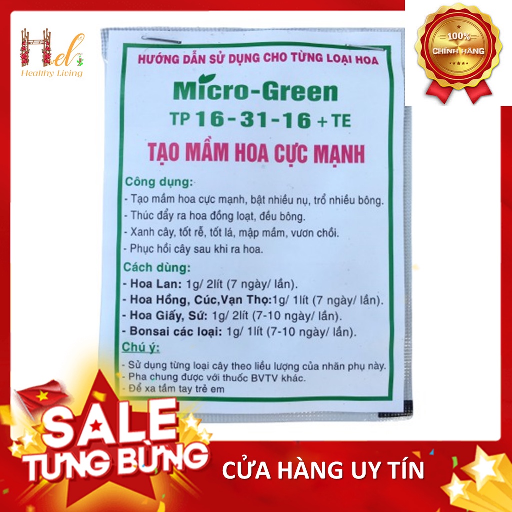 Chế phẩm kích thích ra hoa tạo mầm hoa cực mạnh Micro Green 16-31-16