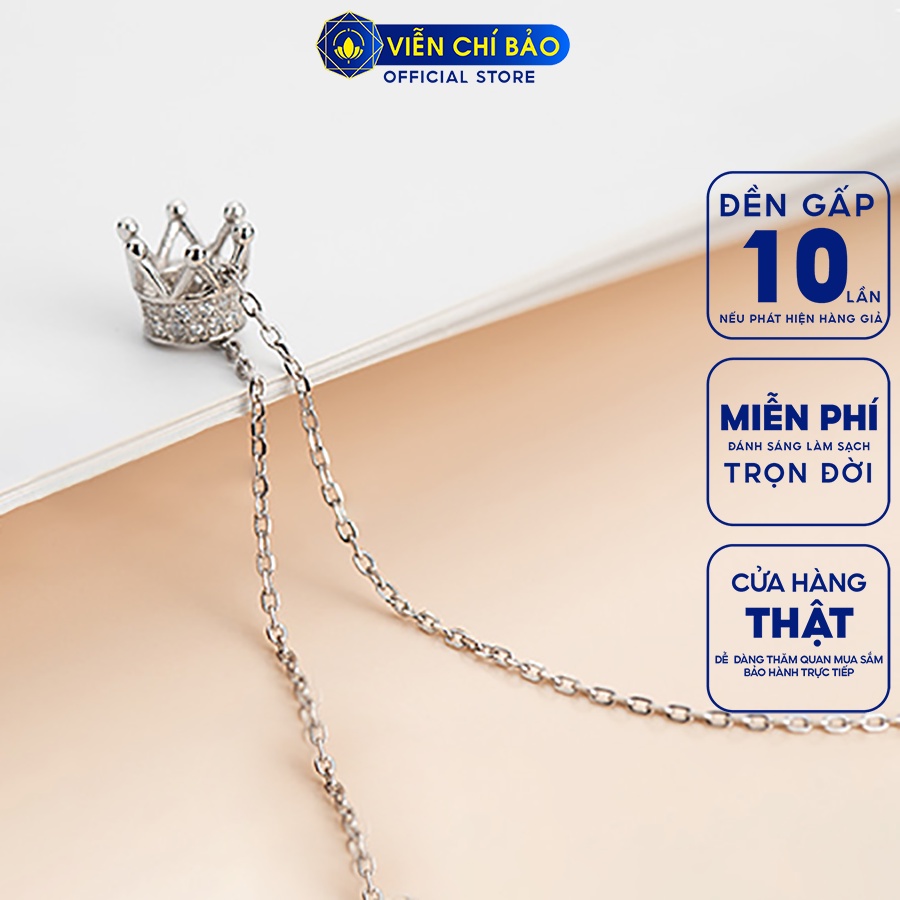 Dây chuyền bạc nữ mặt vương miện chất liệu bạc Ý 925 thời trang phụ kiện trang sức Viễn Chí Bảo D400427