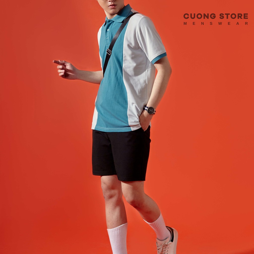 Áo thun Polo nam phối dọc CHEMICAL 2012070 vải cá sấu Cotton cao cấp chuẩn form trẻ trung năng động CUONG STORE