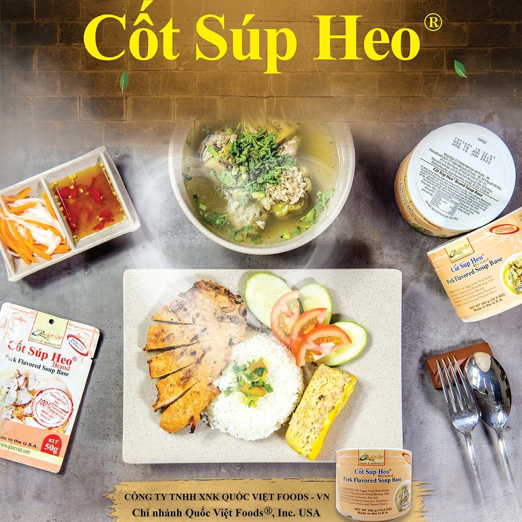 Cốt Súp Heo Quốc Việt - Nhập khẩu USA - Pork Flavored Soup Base (300g)