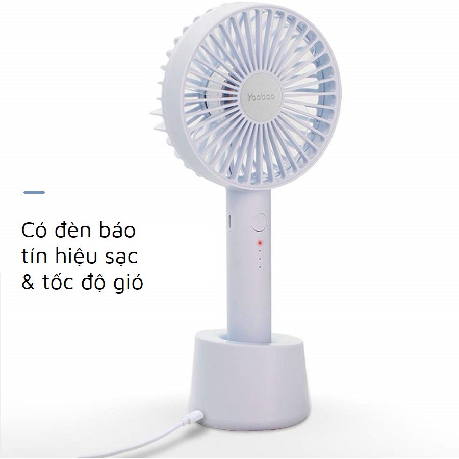 Yoobao F02 quạt tích điện mini cầm tay có đế sạc