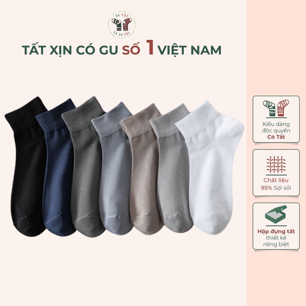 Tất Nam Cổ Lỡ Có Tất Là Có Tất kiểu trơn chất liệu cotton siêu mịn, thoáng khí_BASICCOOL