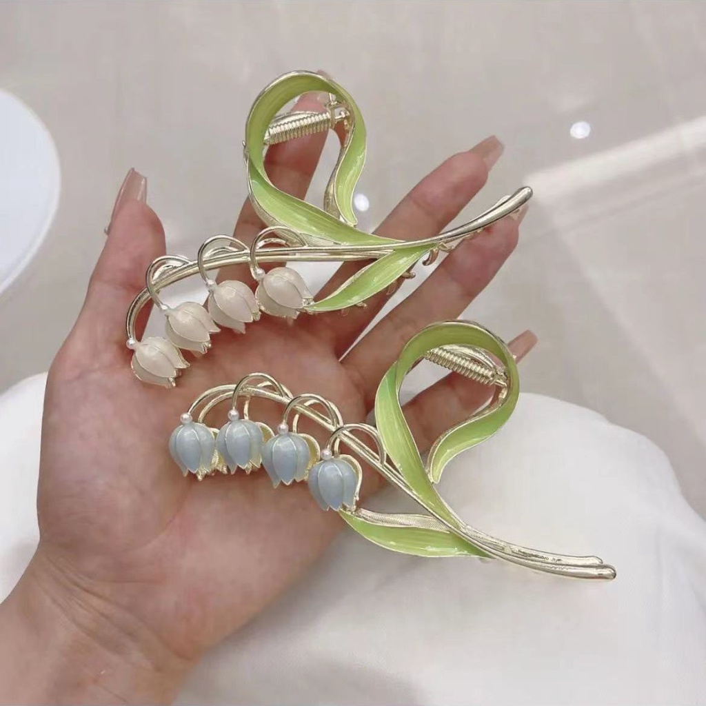 Kẹp Tóc Hình Hoa Lily Đơn Giản Cỡ Lớn Phong Cách Mới 2022 Cho Nữ