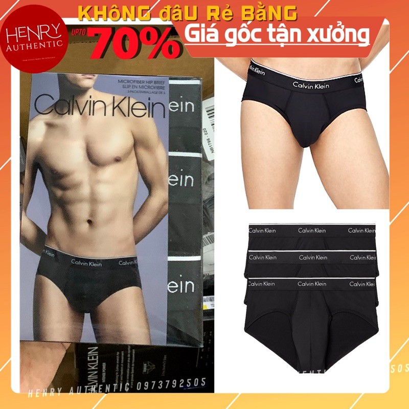 AUTH BILL US - Quần lót nam Calvin Klein Chính Hãng Micro Plus 3-Pack Hip Brief black