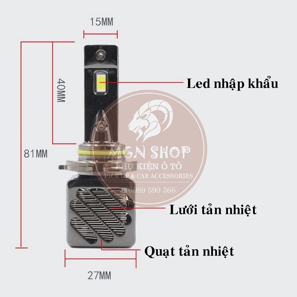 [Đèn LED DAO] [60W] [6000K] [H1 H4 H7 H8/H11/H16 HB3/HB4 HIR2/9012] dành cho ô tô xe máy