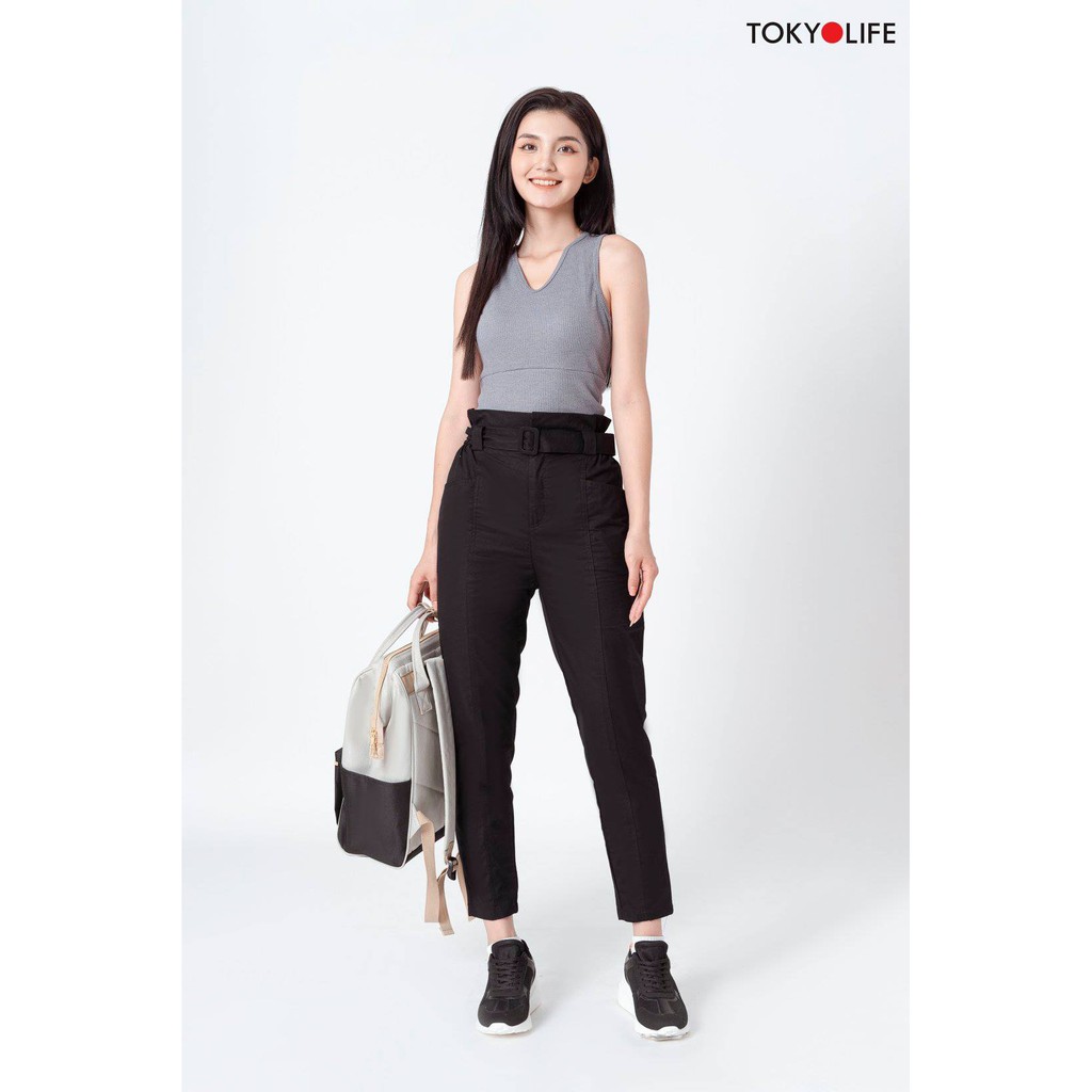 Áo Tanktop Nữ TOKYOLIFE dáng ôm cổ tim sát nách I9TTP506I