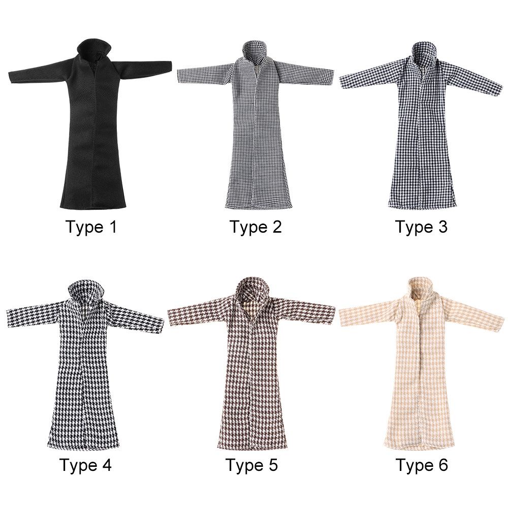 Áo khoác mùa đông mini màu nâu đen tỉ lệ 1/6 cho búp bê