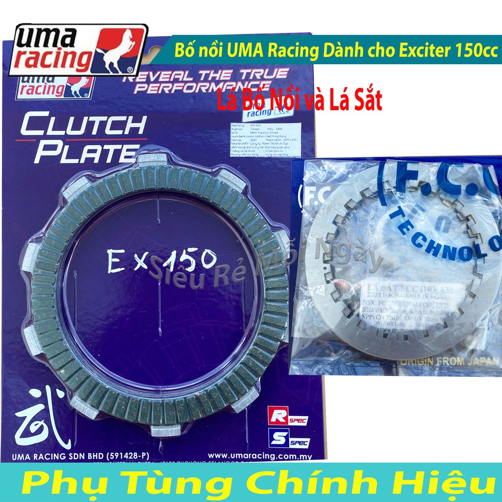 Full bộ Lá bố nồi Uma Racing và Lá sắt zin FCC độ Yamaha Exciter 150, FZ 150i, R15