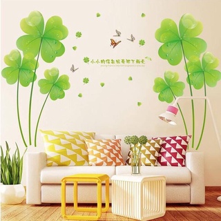 Decal dán tường phòng ngủ mẫu cỏ may mắn xanh ( kèm ảnh thật va kích thước)