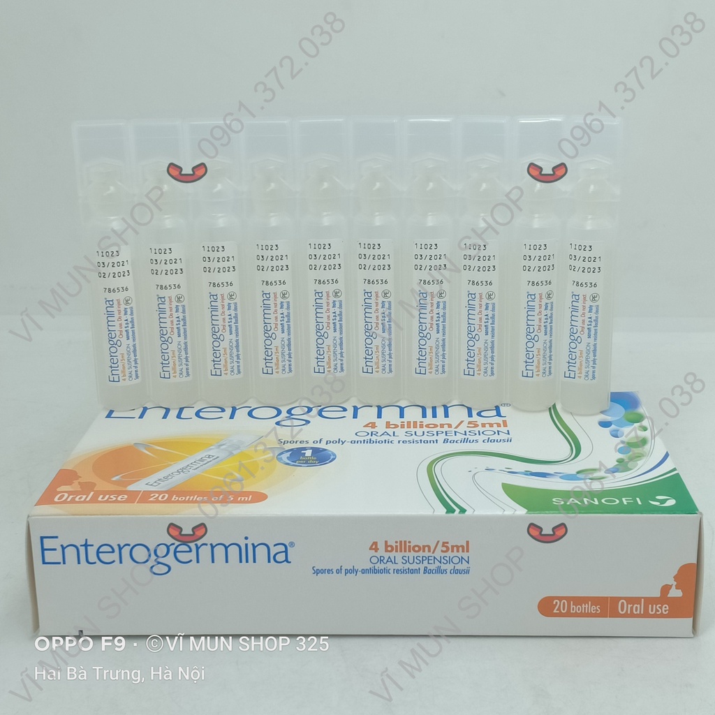 Men vi sinh Enterogermina - Hỗ trợ phục hồi hệ vi khuẩn đường ruột hộp 20 ống