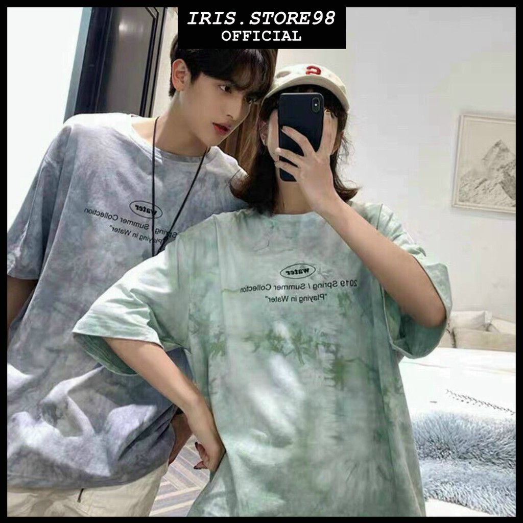 Áo thun Streetwear ✅ Form Rộng Nam Nữ Unisex Phông Tay Lỡ Oversize Chất đẹp - Áo loang Xanh dương & xanh rêu