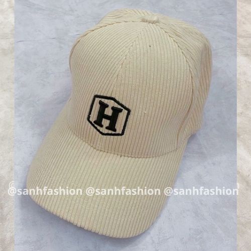 Mũ lưỡi trai thêu hình chữ H Nón kết chất nhung tăm cao cấp thời trang form unisex nam nữ_sanhfashion