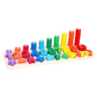 ĐỒ CHƠI GIÁO CỤ MONTESSORI, BỘ HỌC ĐẾM TƯ DUY , KẾT HỢP CHỨ SÓ, CHỮ CÁI, HÌNH KHỐI SÁNG TẠO (LOẠI SIZE LỚN)