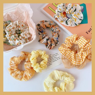 Dây Buộc Tóc, Cột Tóc Scrunchies Tone Vàng CT002