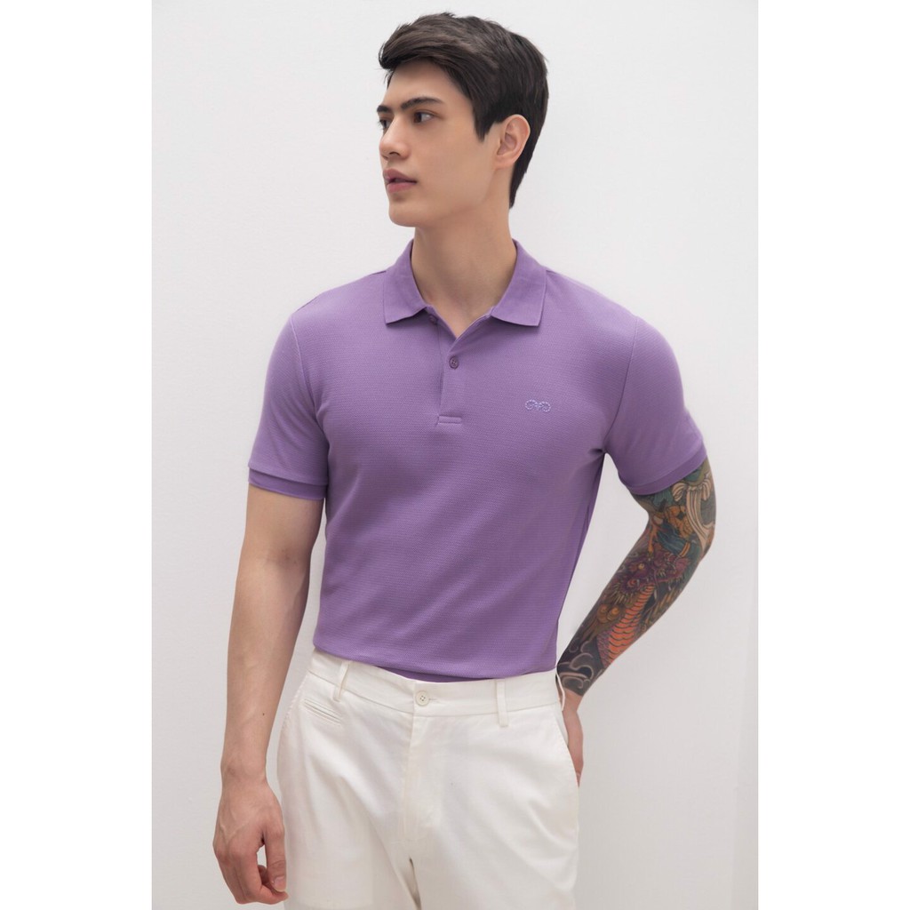 Áo Polo A/G Nam Cổ Bẻ Phom Slimfit Chất Liệu Cotton Thoáng Mát Không Nhăn Màu Tím