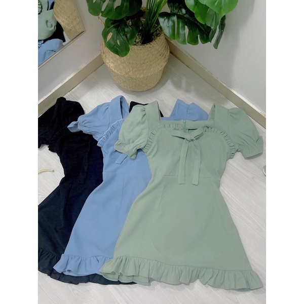 ĐẦM nơ ngực 3 màu đơn giản h45