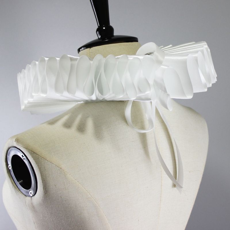 Vòng Cổ Hóa Trang Công Chúa Phục Hưng Elizabeth Bằng Satin Tháo Rời Được