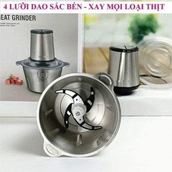 Máy Xay Thịt Cooking Cối Inox 4 Lưỡi Đa Năng, Công suất 250W- Máy Xay thịt, xay tỏi ới, xay rau củ quả