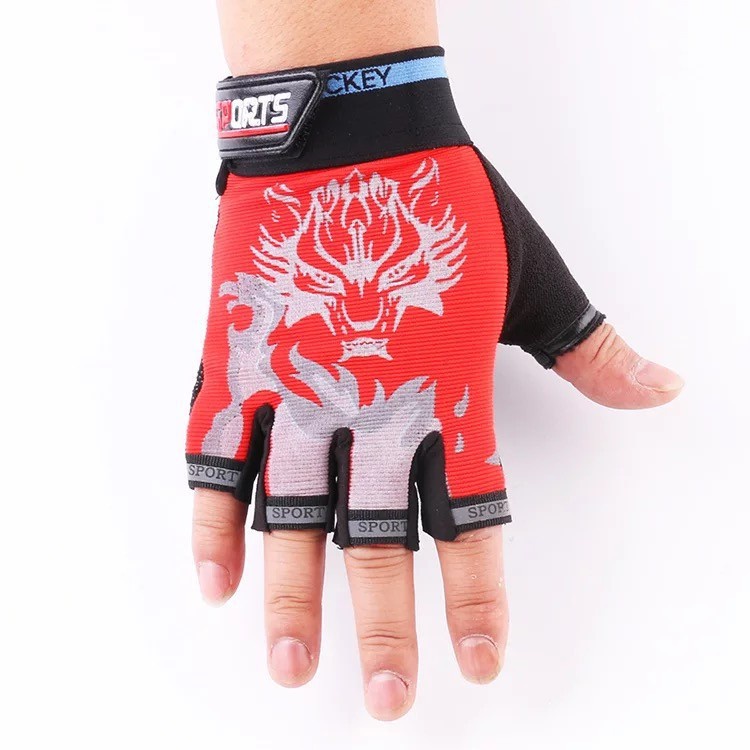 Găng tay cụt ngón HT Sports họa tiết hình hổ co dãn đi phượt, thể thao dành cho nam nữ