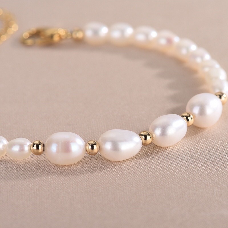 Vòng tay bạc 925 mix size 6 và 10ly - NT08 - Ngọc Trai Trường Thịnh