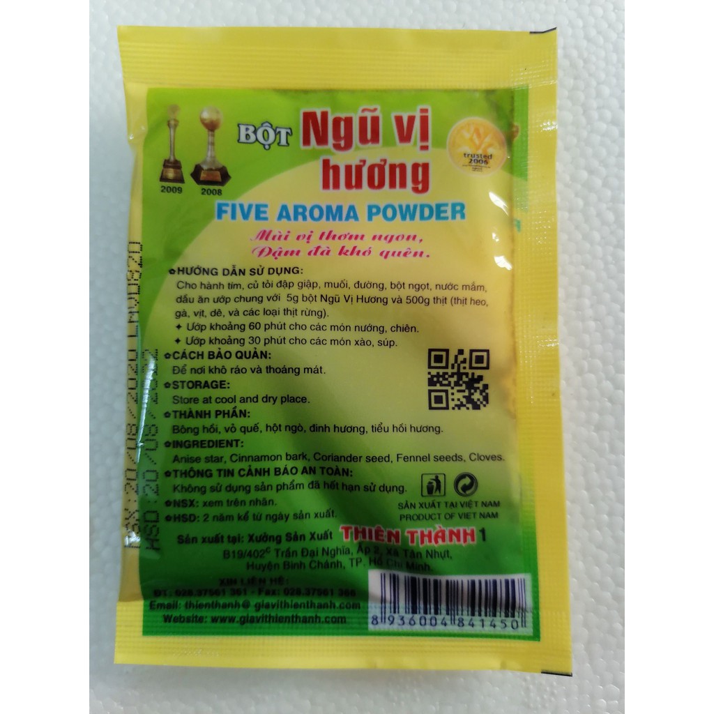[10g] Bột gia vị ngũ vị hương [VN] THIÊN THÀNH Five Aroma Powder (halal) (bph-hk)