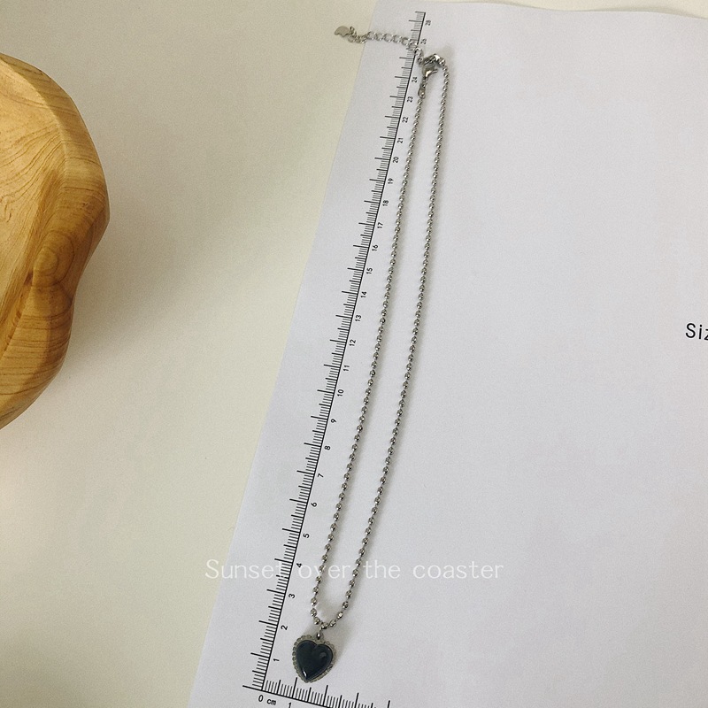 Dây Chuyền Thép Titan Mặt Hình Trái Tim Thời Trang Đơn Giản 23535